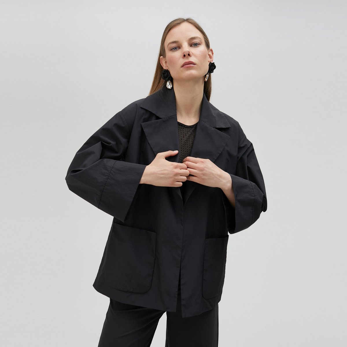 Blazer à manches Kimono longues noir, LOLA CASADEMUNT