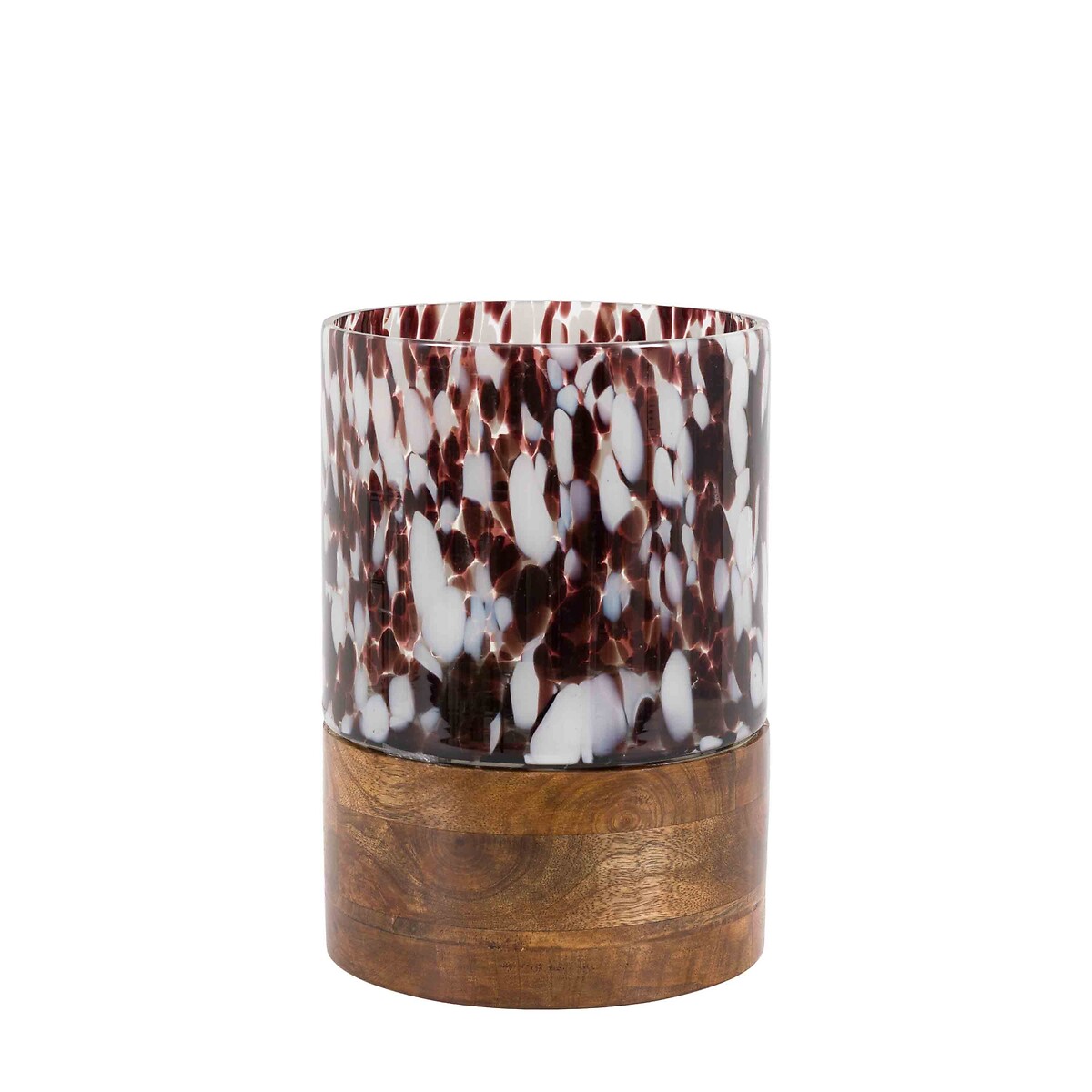 Confetti Glass Hurricane Candle Holder walnut, ÉDITÉ