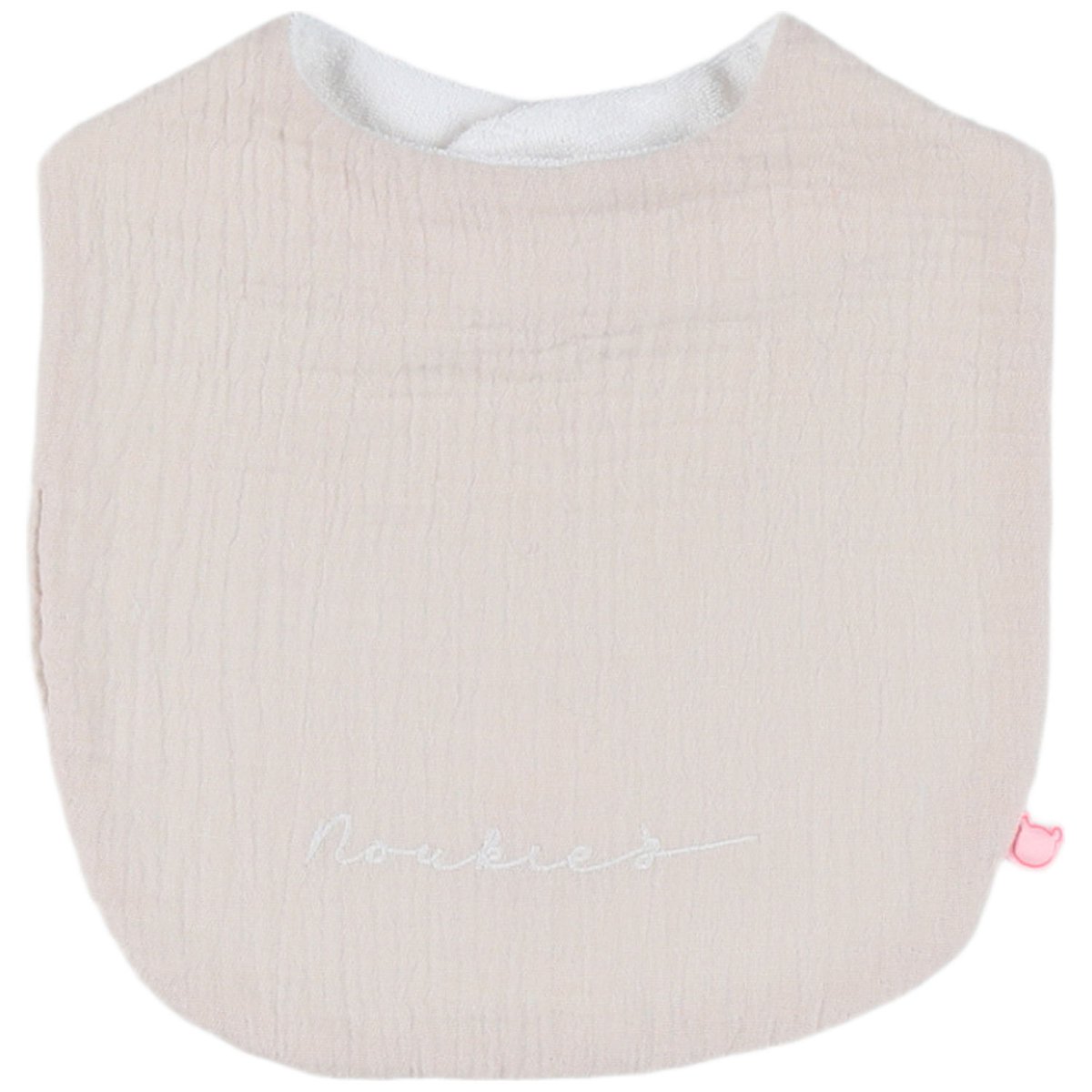 Lot de 3 bavoirs beige, blanc, bleu, NOUKIE'S
