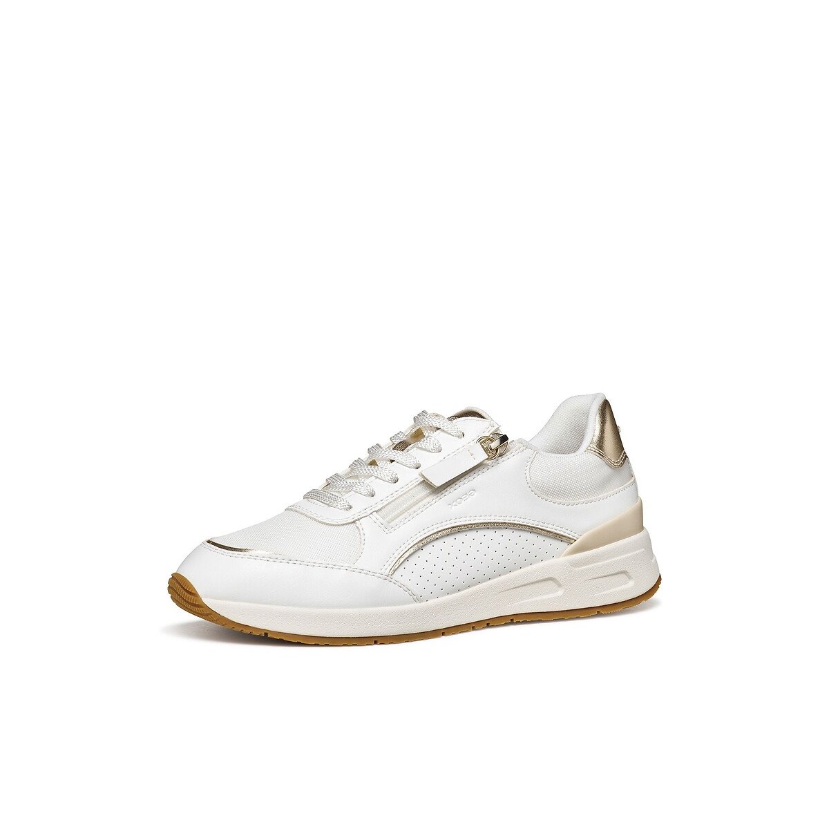 Ademende sneakers, BULMYA wit/goudkleur, GEOX
