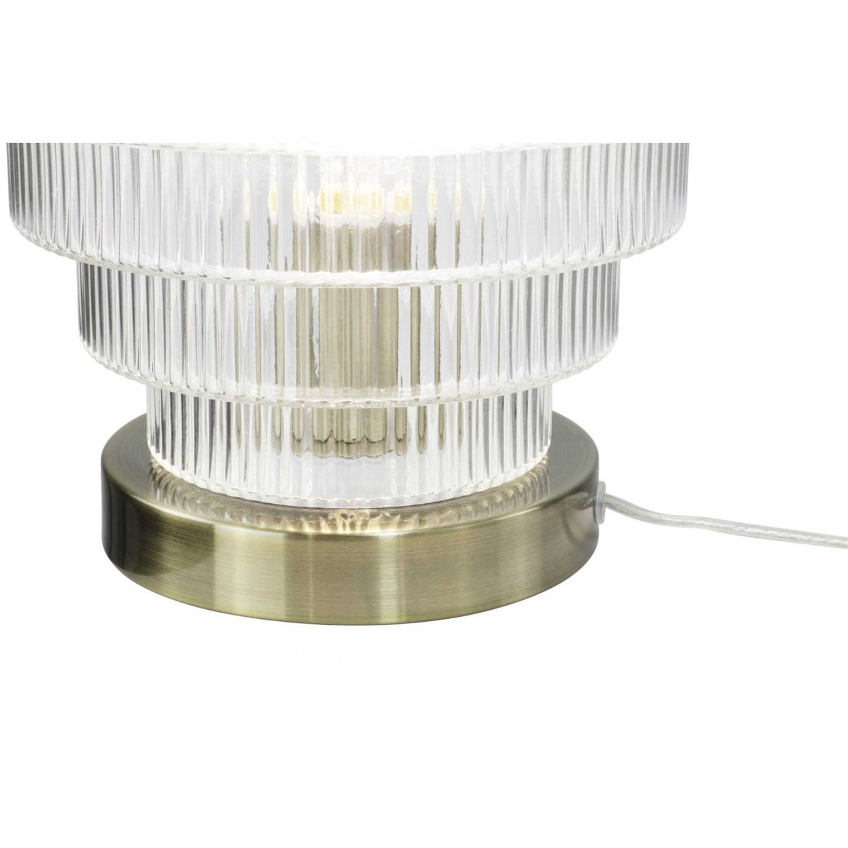 Lampe à poser en verre et métal, CHALLE transparent & antique, C-CREATION