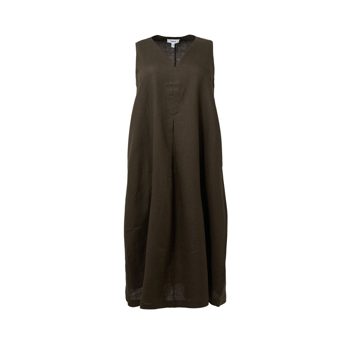 Robe v-cou marron, YOEK