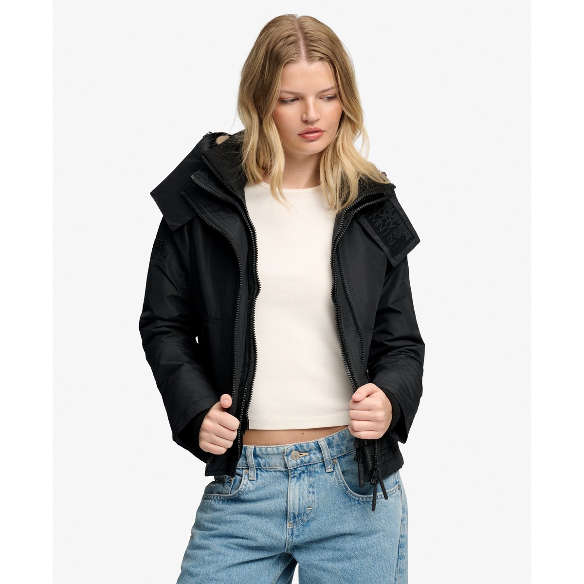 Veste Coupe-vent Arctic à Capuche noir, SUPERDRY