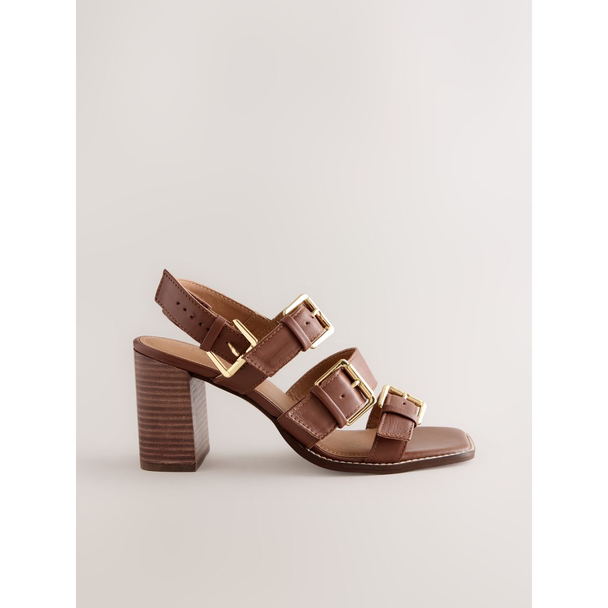 Sandales en cuir à boucle forever comfort® marron fauve, NEXT