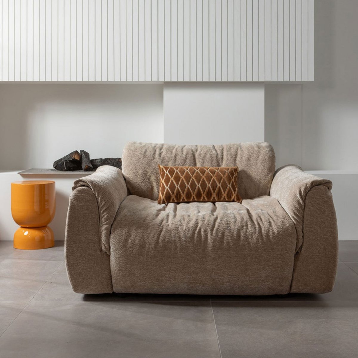 Table d'appoint ronde en métal  32 cm- HEKLA orange, WOOOD