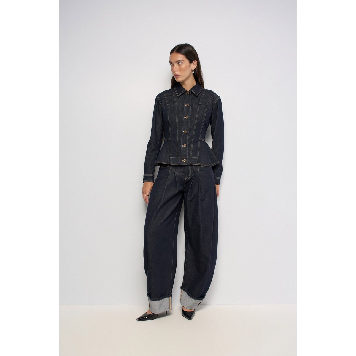 VESTE EN DENIM CINTRÉE DENIM ATELIER bleu foncé, SALSA JEANS
