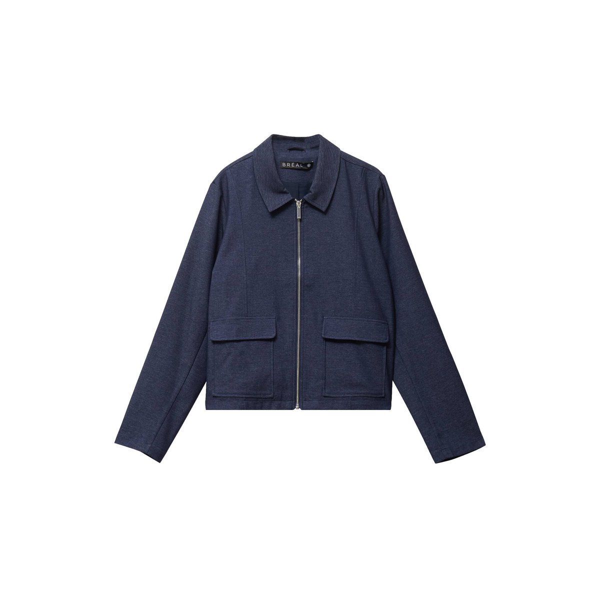 Veste courte droite en jean doublée denim brut, BREAL