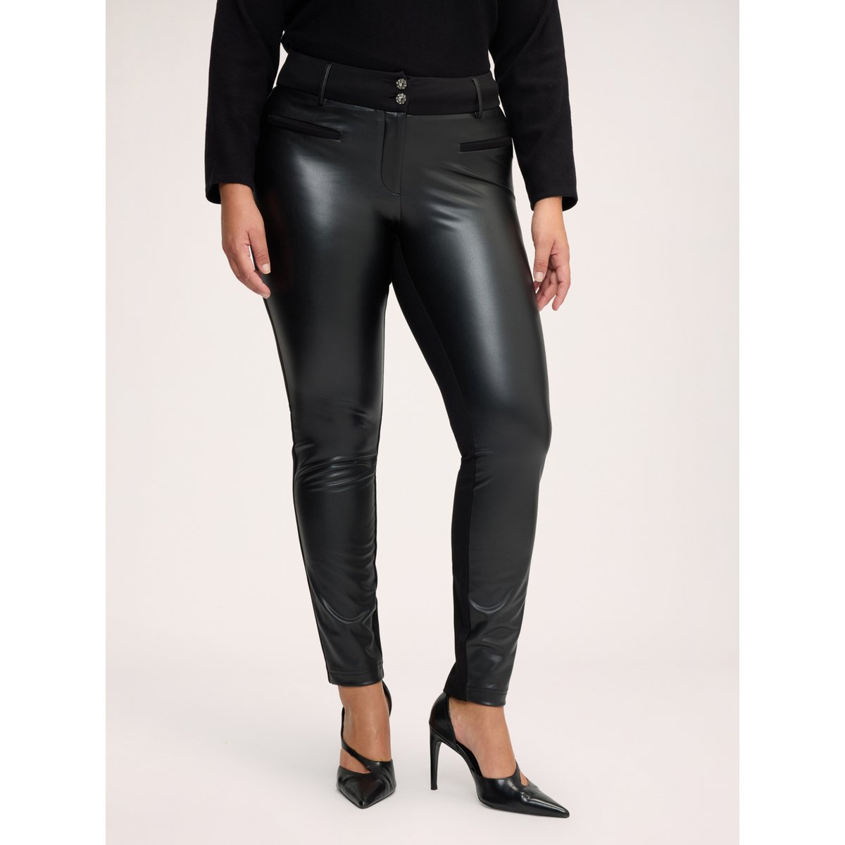Pantalon slim noir, FIORELLA RUBINO