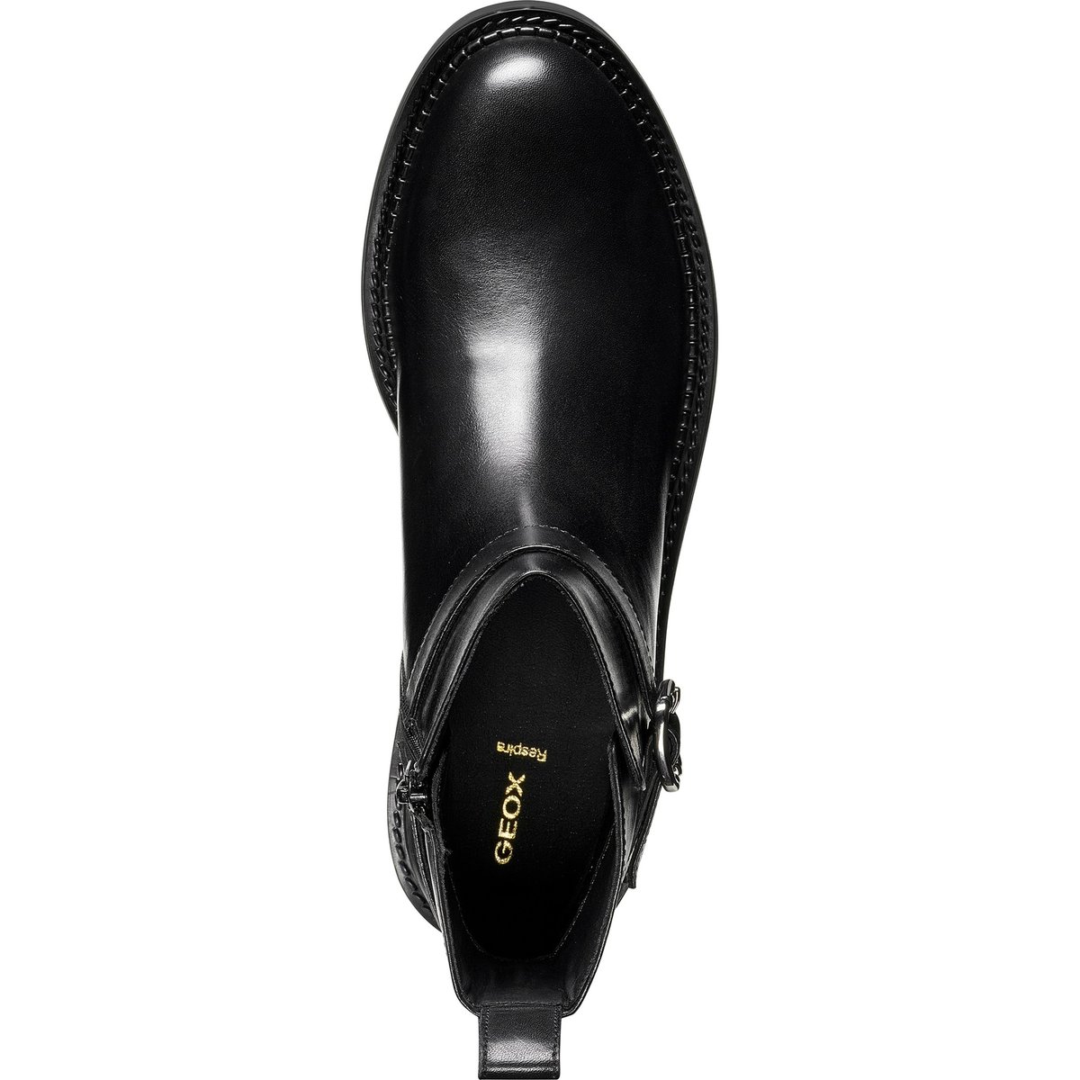 Bottines zippées en cuir, SERILDA noir, GEOX