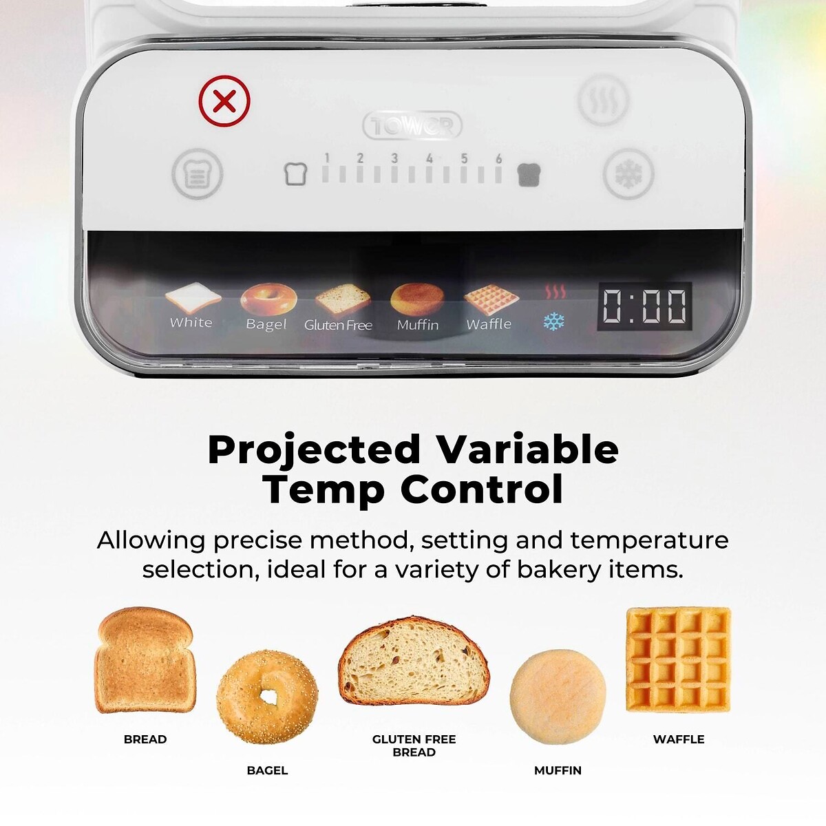 Mirage 2-Slice Digital Toaster white, TOWER