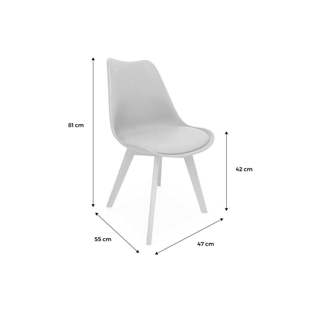 Chaise scandinave bois de hêtre (lot de 6) NILS bleu canard, SWEEEK
