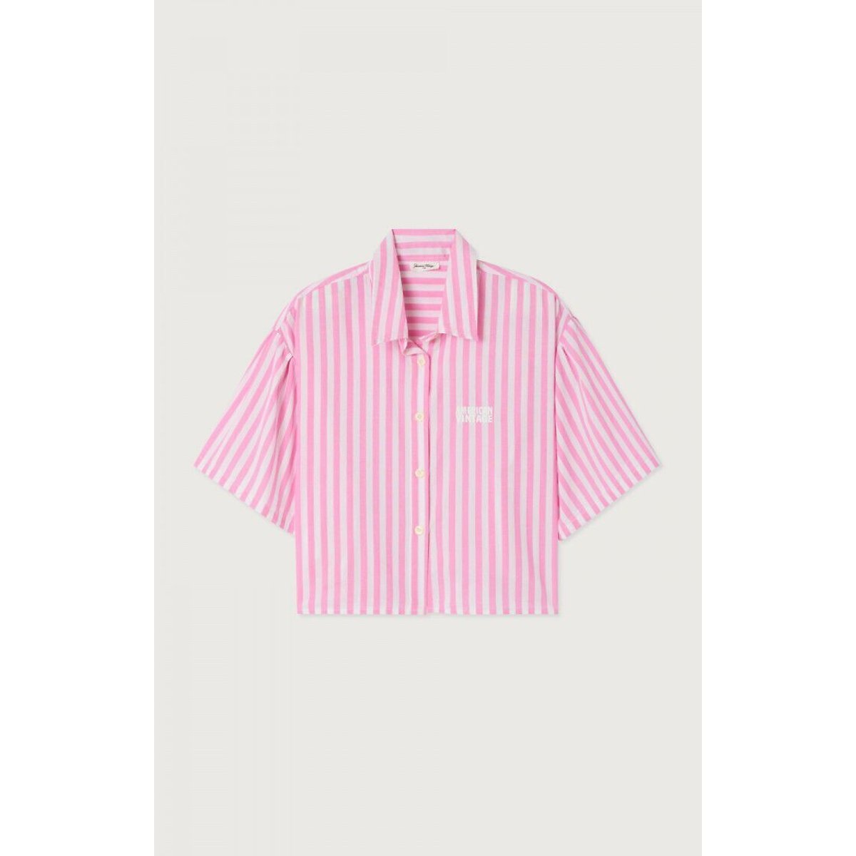 Chemise rayée à manches courtes, VEXTOWN rayé rose, AMERICAN VINTAGE