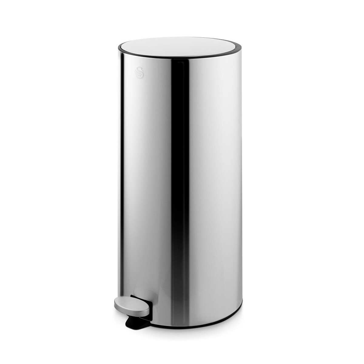 30L Round Pedal Bin silver-coloured, SWAN