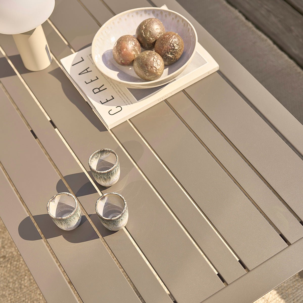 Salon de jardin bas en aluminium modulable ALVAR taupe, BERAH GETAH