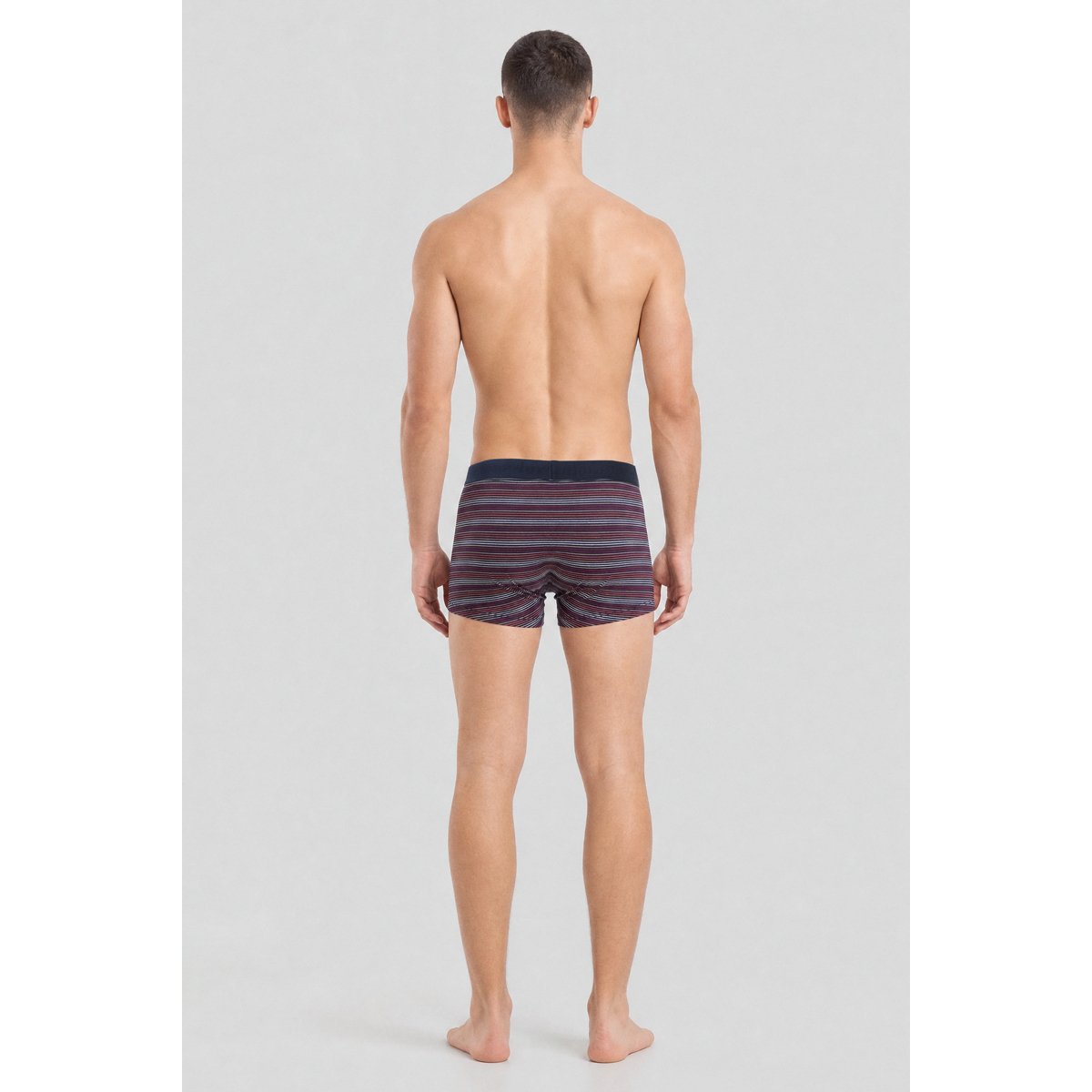 Boxer rayé tricolore - coton issu de l'agriculture biologique marine d/stone b/bett/nat/, ARMOR-LUX