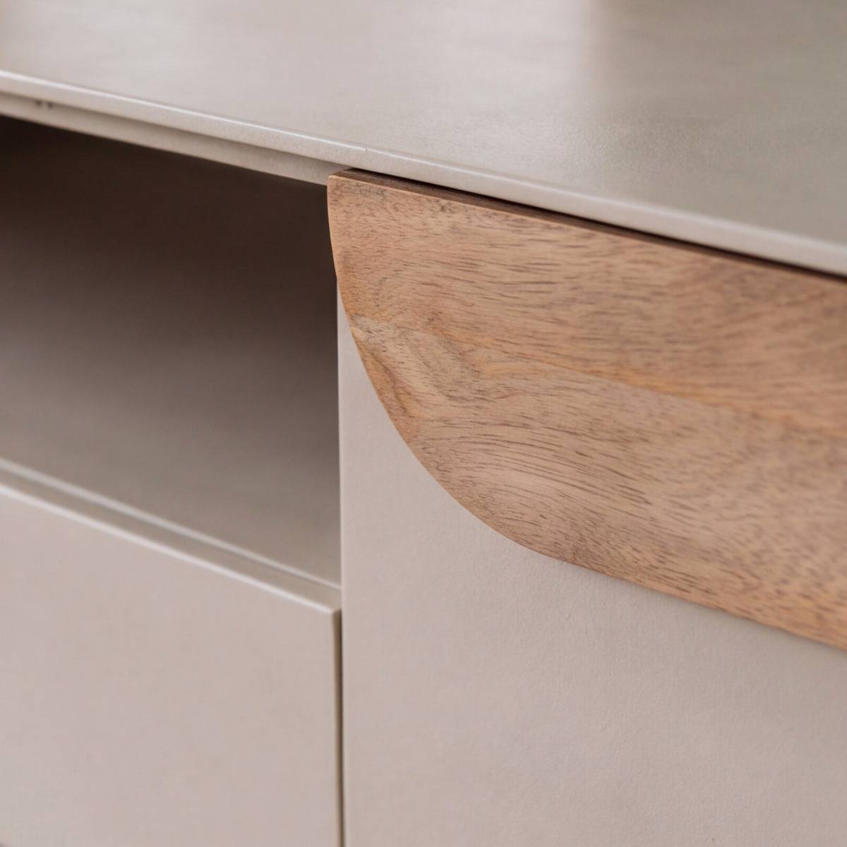 Meuble TV en bois de manguier KEZIA gris, MADE IN MEUBLES