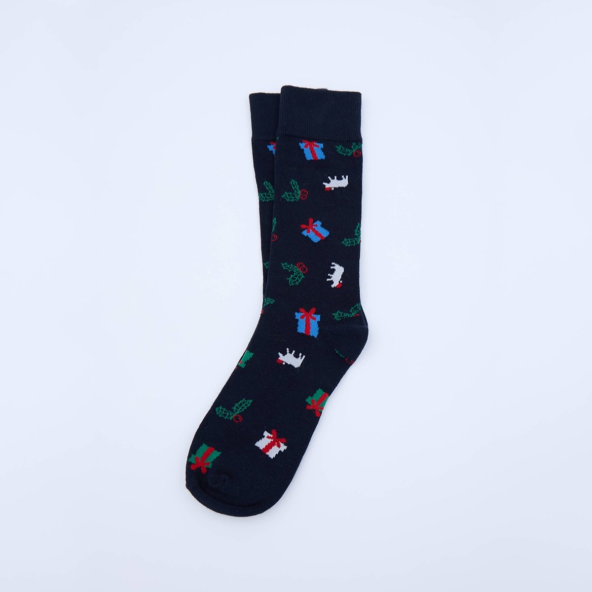 Chaussettes de Noël Edgard bleu marine, MISE AU GREEN