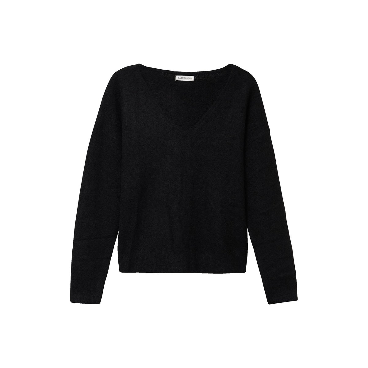 Pull avec col en V noir, CACHE CACHE