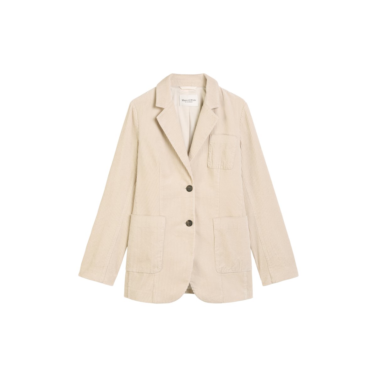 Blazer en velours côtelé shaped en pur coton organique beige, MARC O'POLO