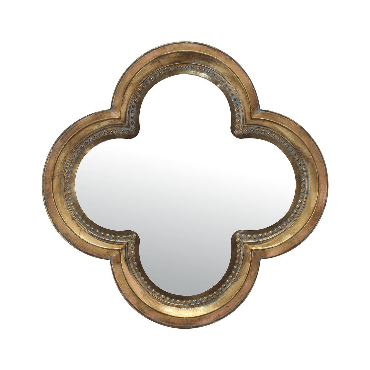 Miroir trèfle métal 66cm or, EMDE
