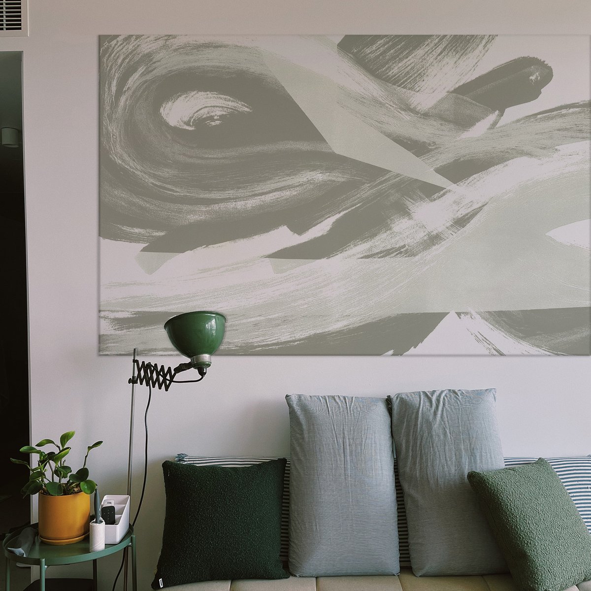 Tableau infini vert en toile imprimée, 150x90 cm bleu ciel, ACTE DECO