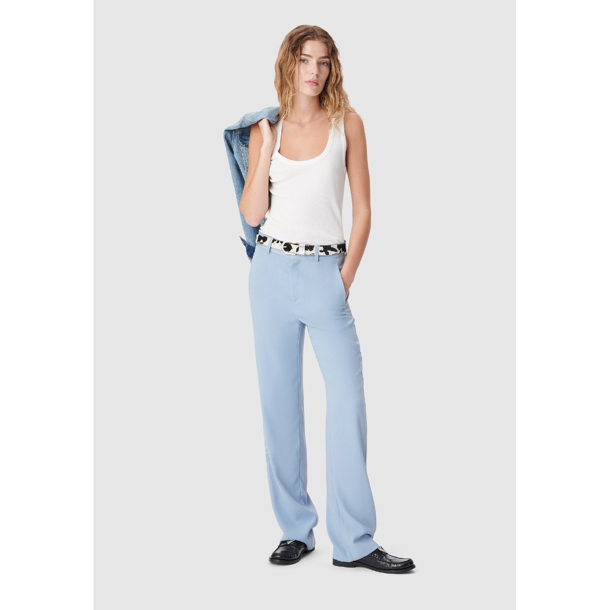 Pantalon de tailleur fluide bleu, IKKS