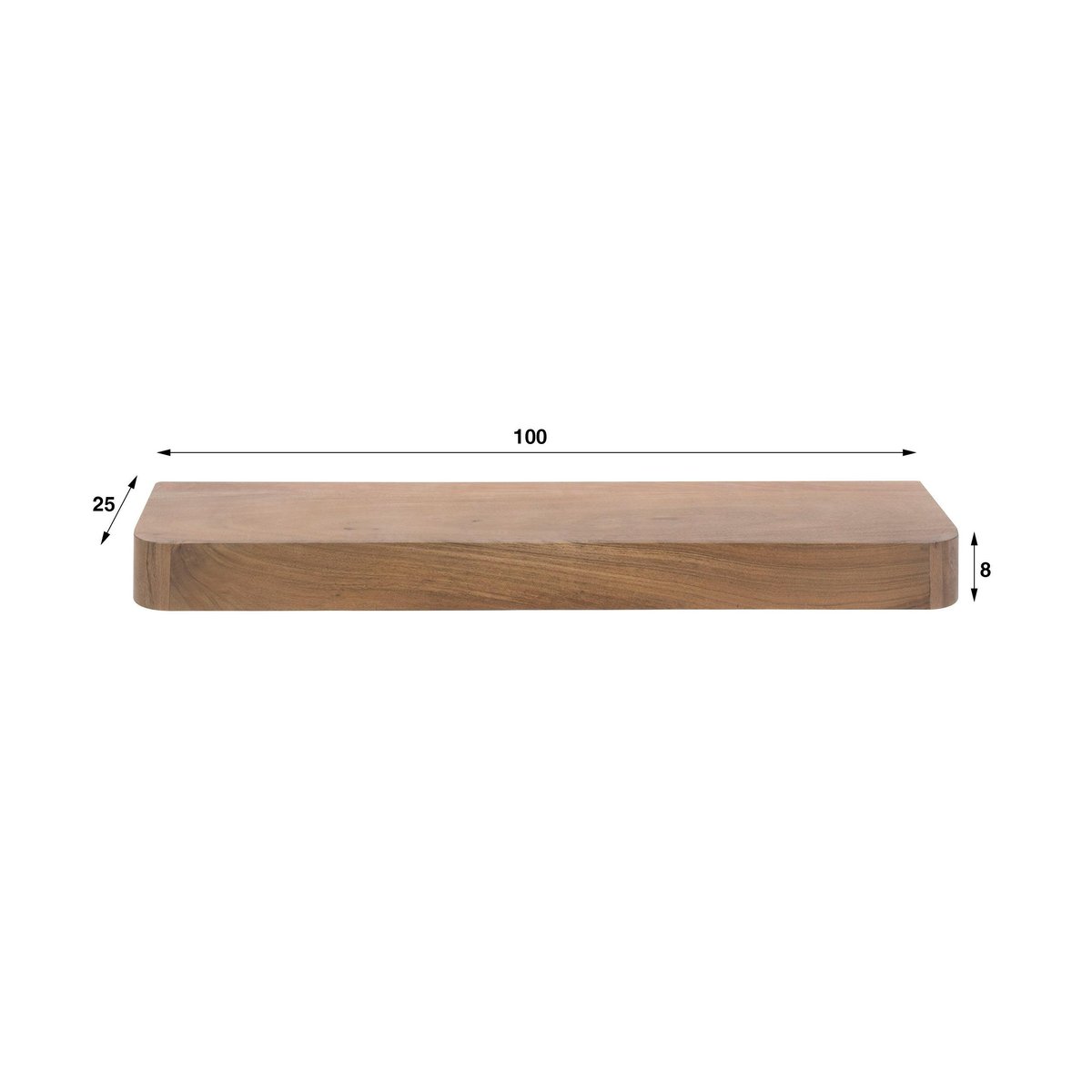 Etagère murale bois foncé plateau épais 100 cm NAKO marron, PIER IMPORT