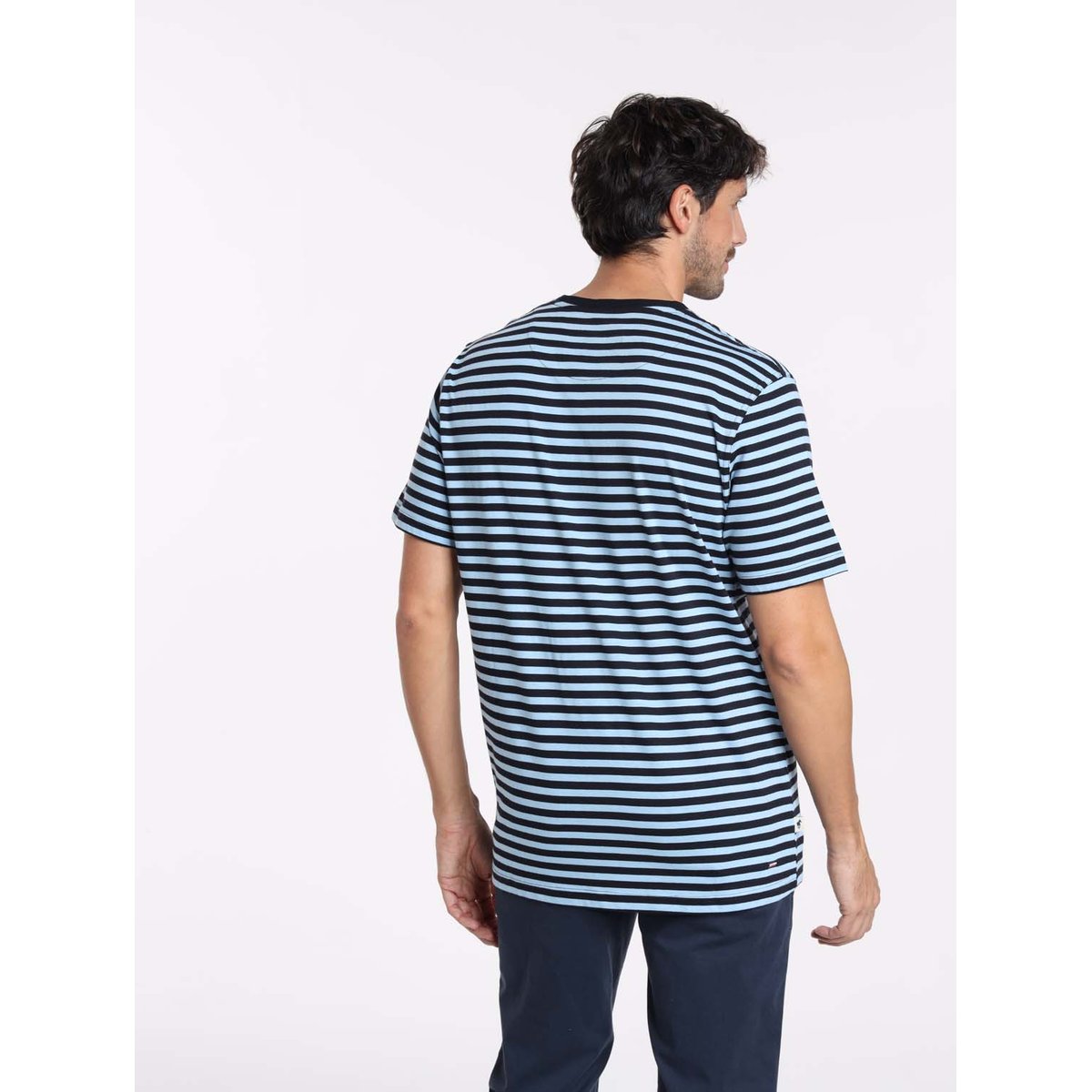 T-Shirt manches courtes coton TAIPEI marine/bleu ciel, GENTLEMAN FARMER