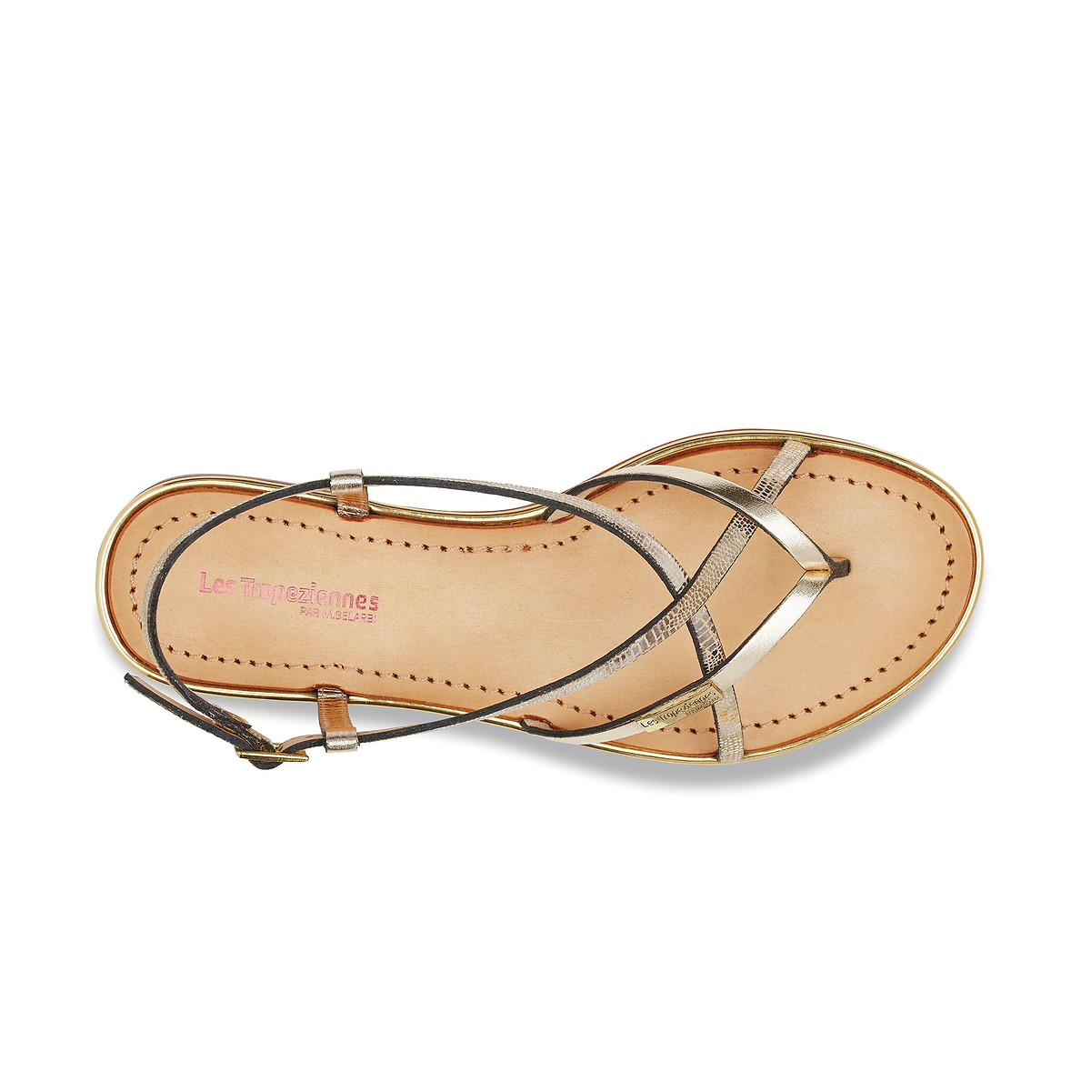 Monacode Leather Sandals gold-coloured, LES TROPEZIENNES PAR M.BELARBI