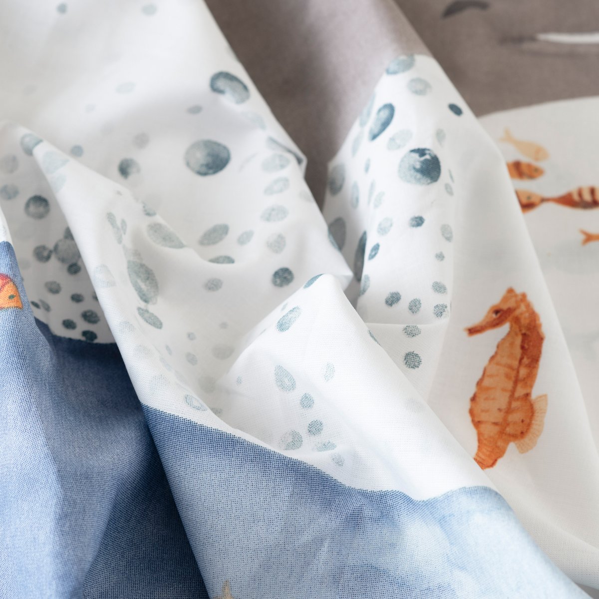 Housse de couette Imprimé OCEANOS imprimé, CARRE BLANC