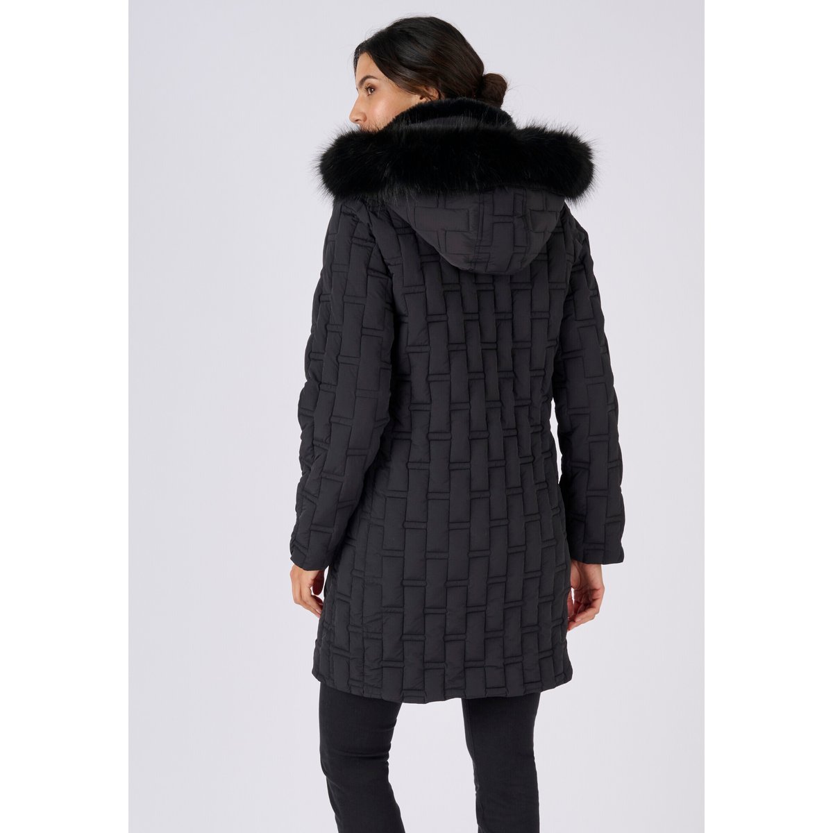 Parka matelassée fantaisie noir, DAMART