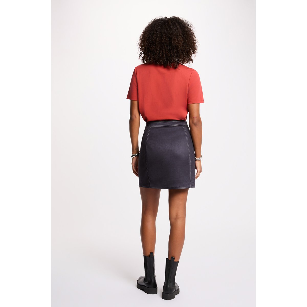 T-shirt manches courtes orange foncé, MORGAN