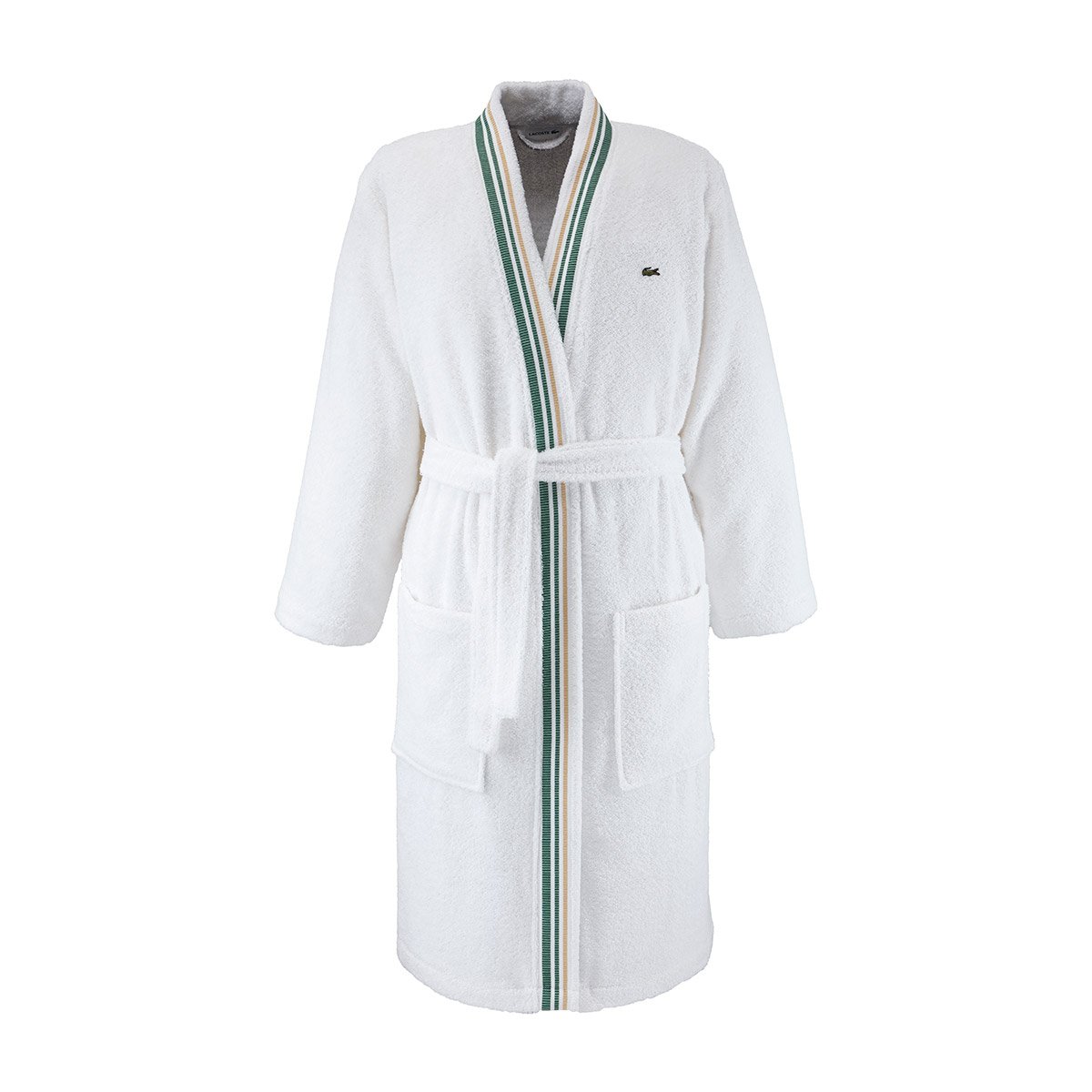 Peignoir de bain en coton, L SCORE blanc, LACOSTE HOME