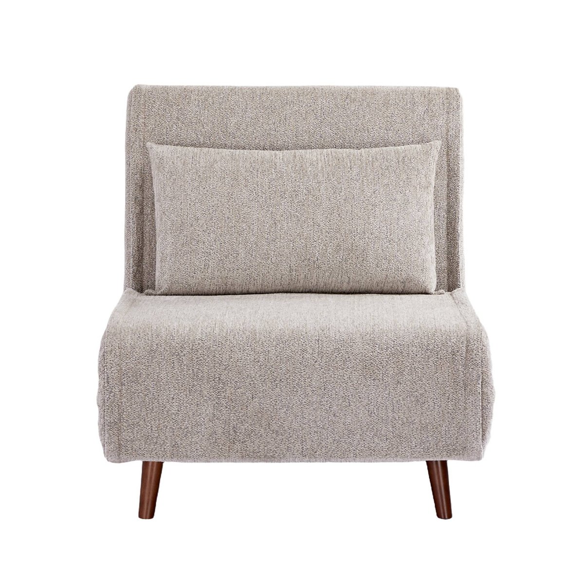 Chauffeuse convertible tissu chenille piètement bois 1 place GUEST gris, SWEEEK