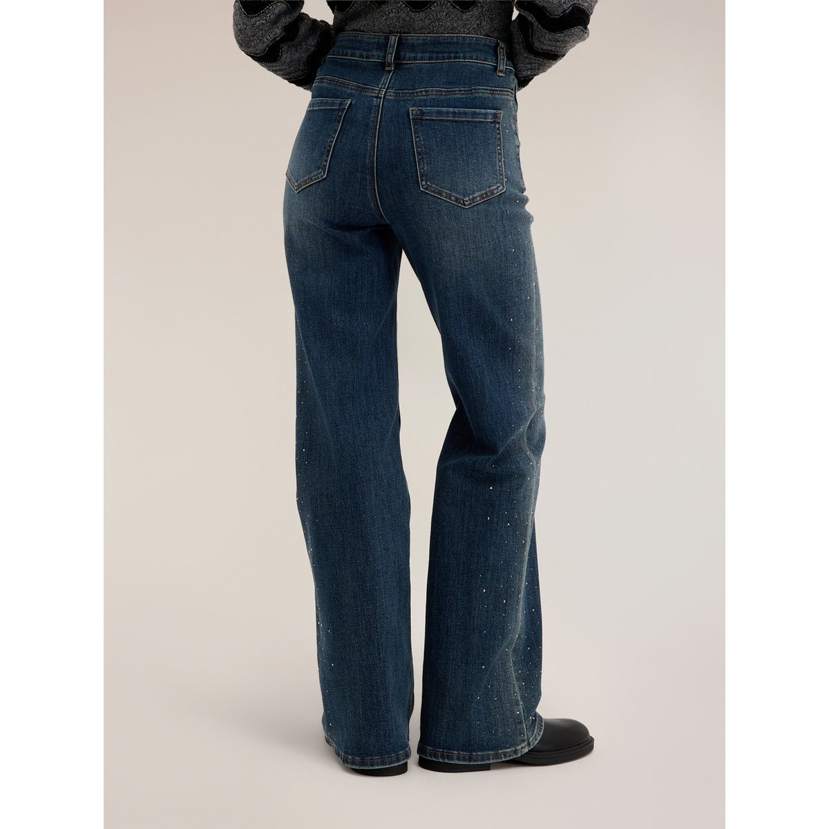 Jean large avec strass appliqués bleu, MOTIVI