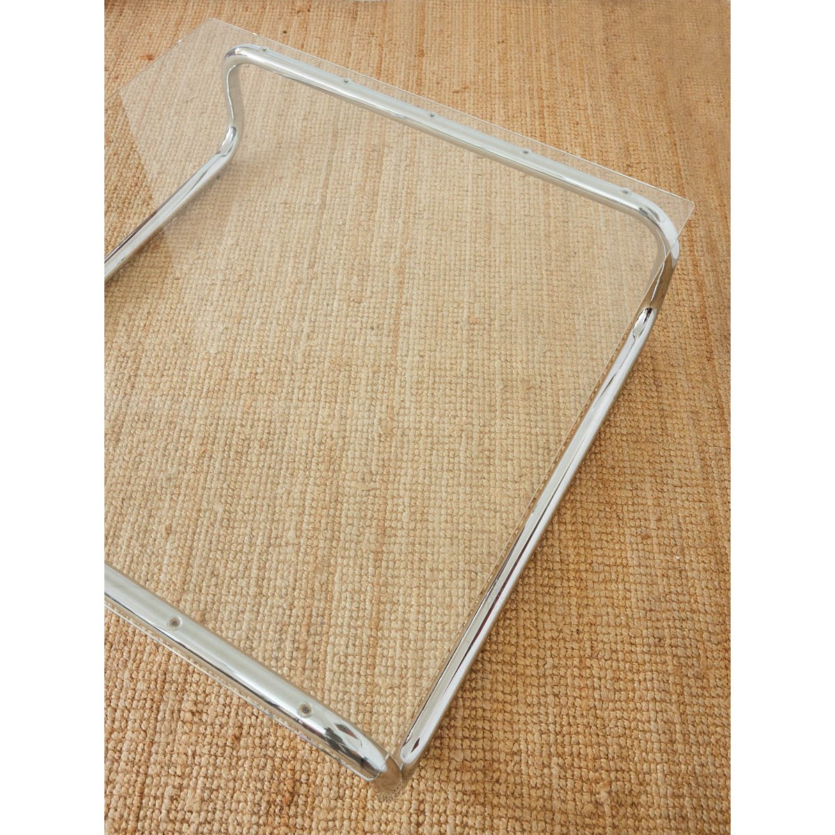 Grande table basse en chrome Donna N°1659 - Bon état transparent, DEBONGOUT
