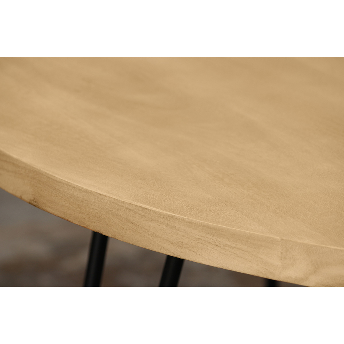 Table à manger ronde en bois manguier massif D116 cm VIBES naturel, MILIBOO