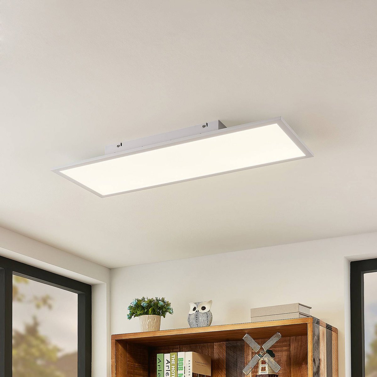 Plafonnier en aluminium moderneLED, Quais blanc, LINDBY