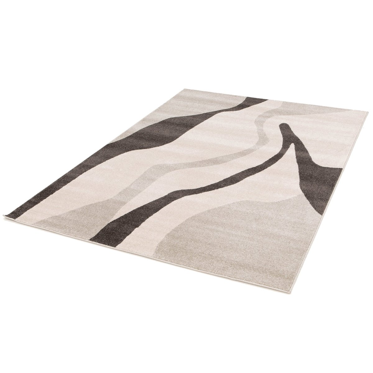 Tapis super doux très graphique JOUCAS gris minéral, AFK LIVING