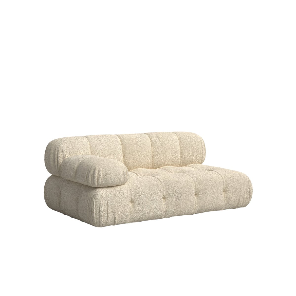 Canapé beige bouclé chaise longue gauche 165x99 cm - BOZCO beige bouclé, HANNUN