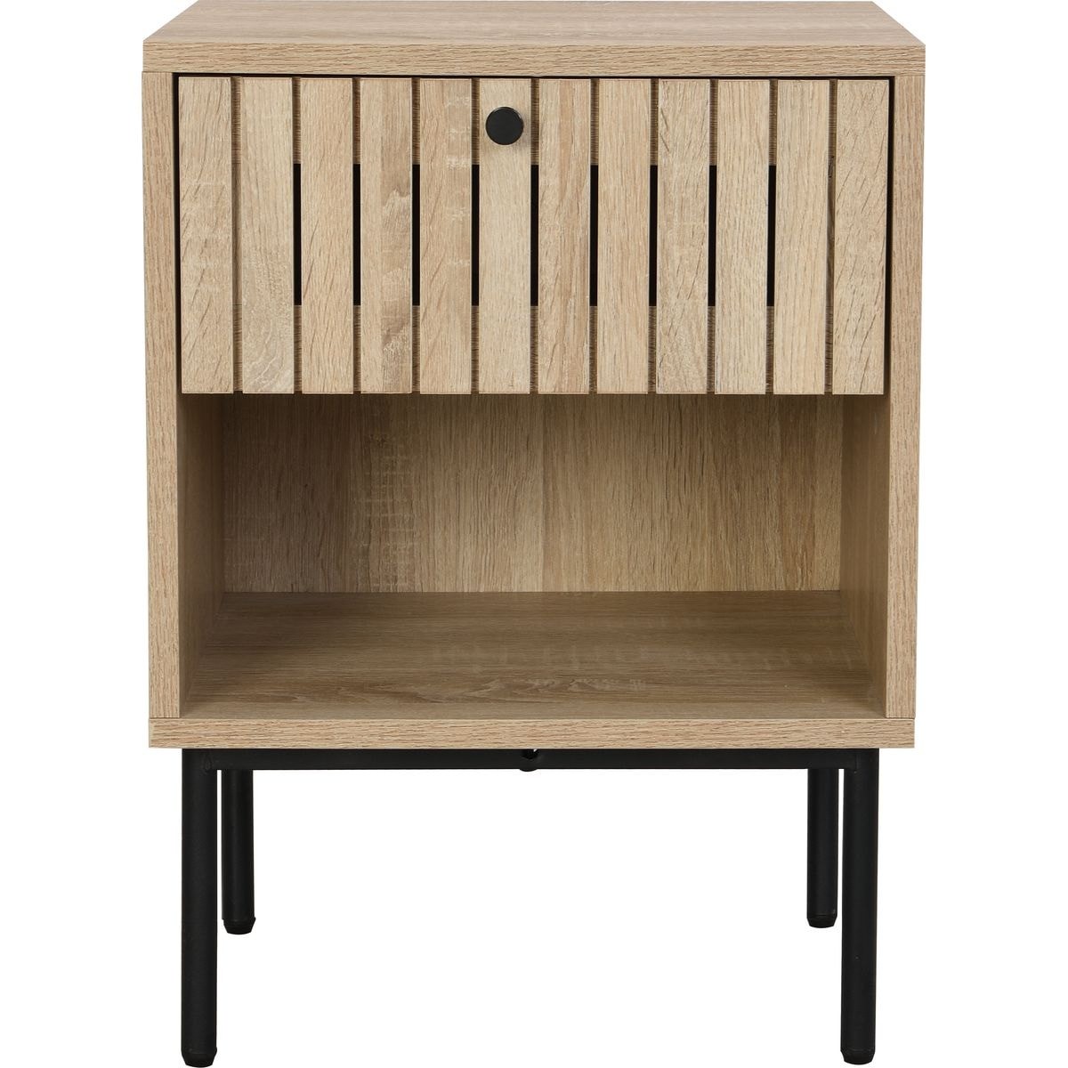 Table de chevet 1 tiroir effet chêne - SOLNA chêne, HOMIFAB