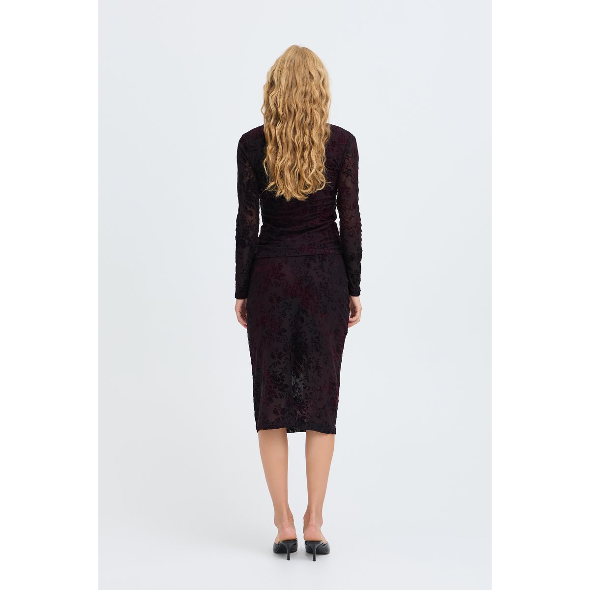 Jupe décontractée marron fudge/black floral mesh, B.YOUNG
