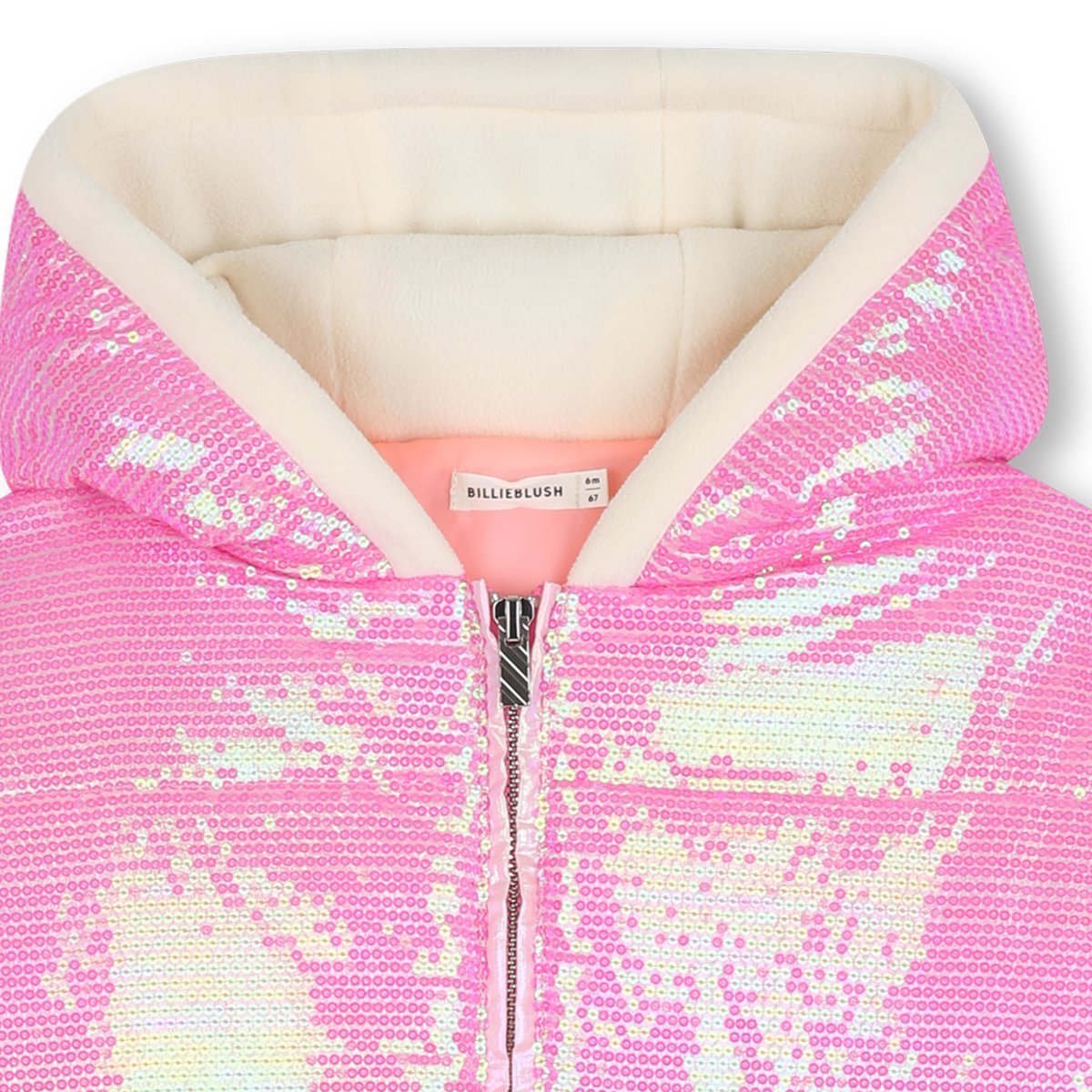 Veste en duvet mi-longue rose flash, BILLIEBLUSH