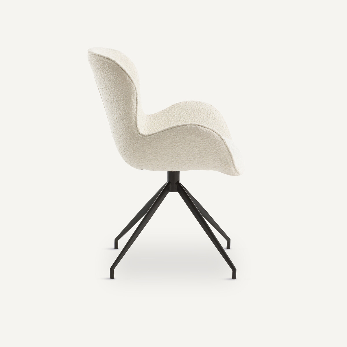 Fauteuil de table pivotant, bouclette, Asyar craie, AM.PM