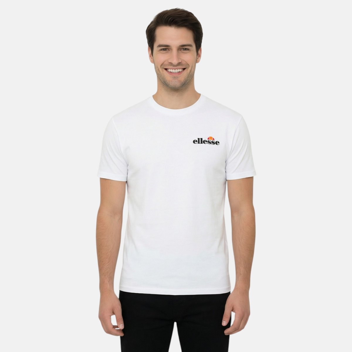T-shirt manches courtes, col rond LOGO blanc, ELLESSE