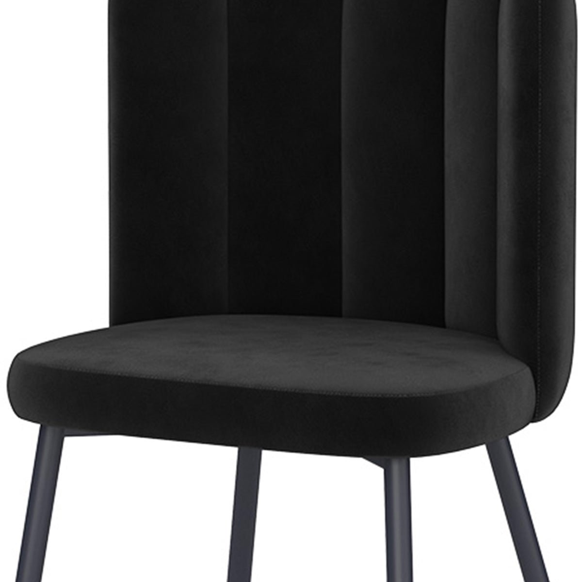 Lot de 2 chaises en velours et pieds en métal - ROSY noir, MAISON PAVANE