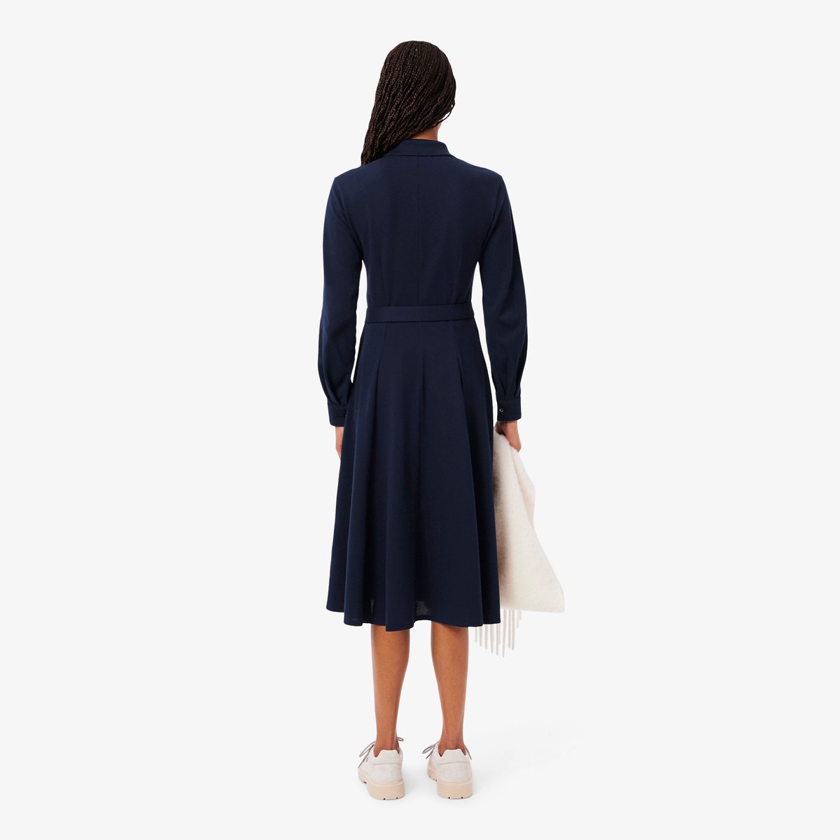 Robe col polo Petit Piqué ceinturée bleu-166, LACOSTE