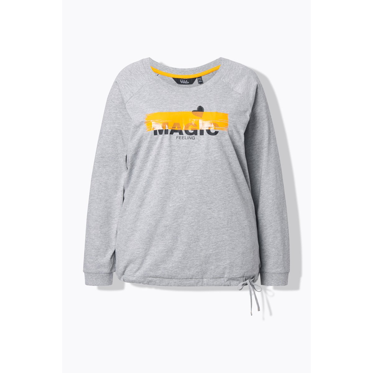 T-shirt décolleté rond et manches longues gris clair chiné, ULLA POPKEN
