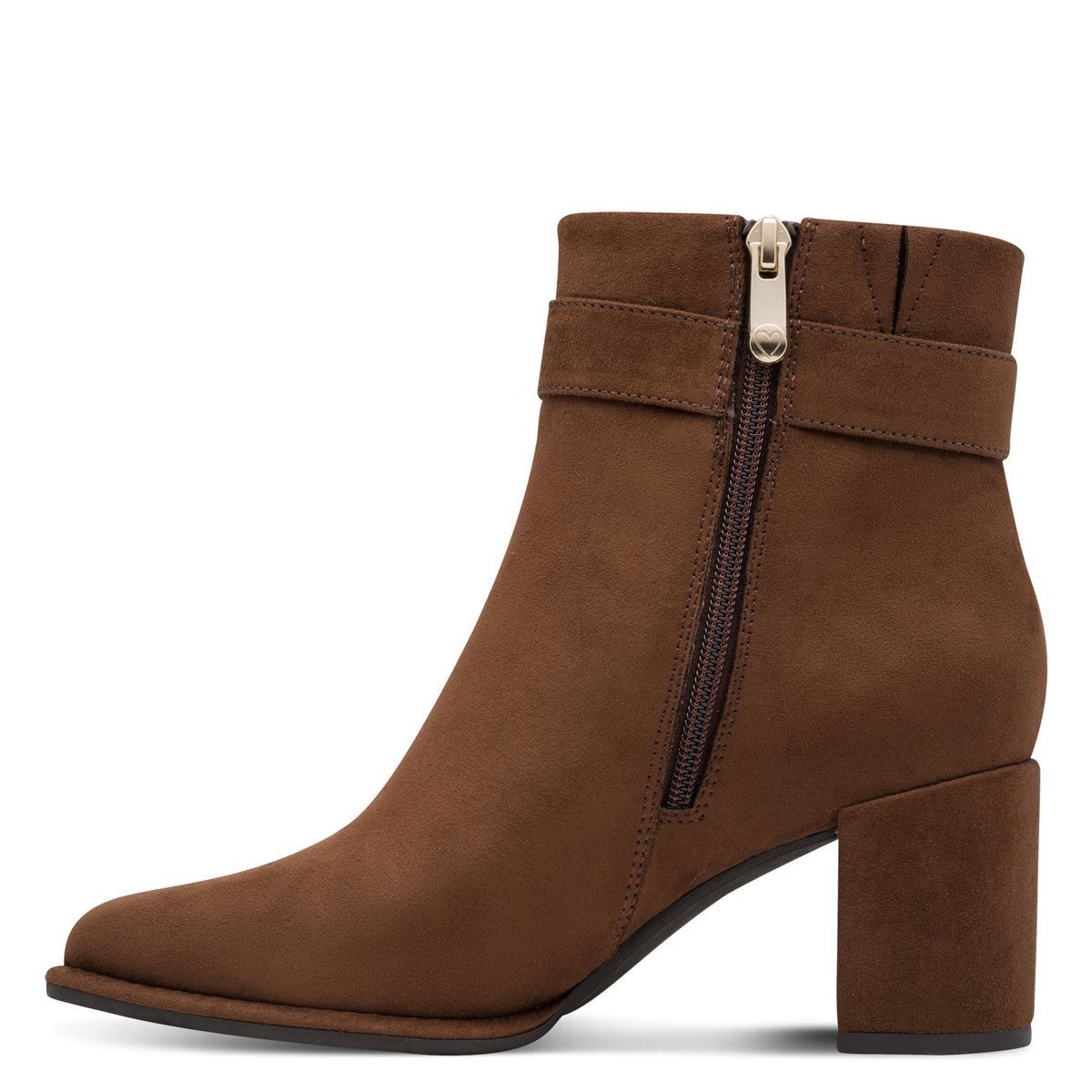 Bottine talon bloc marron taupe nubuck, MARCO TOZZI