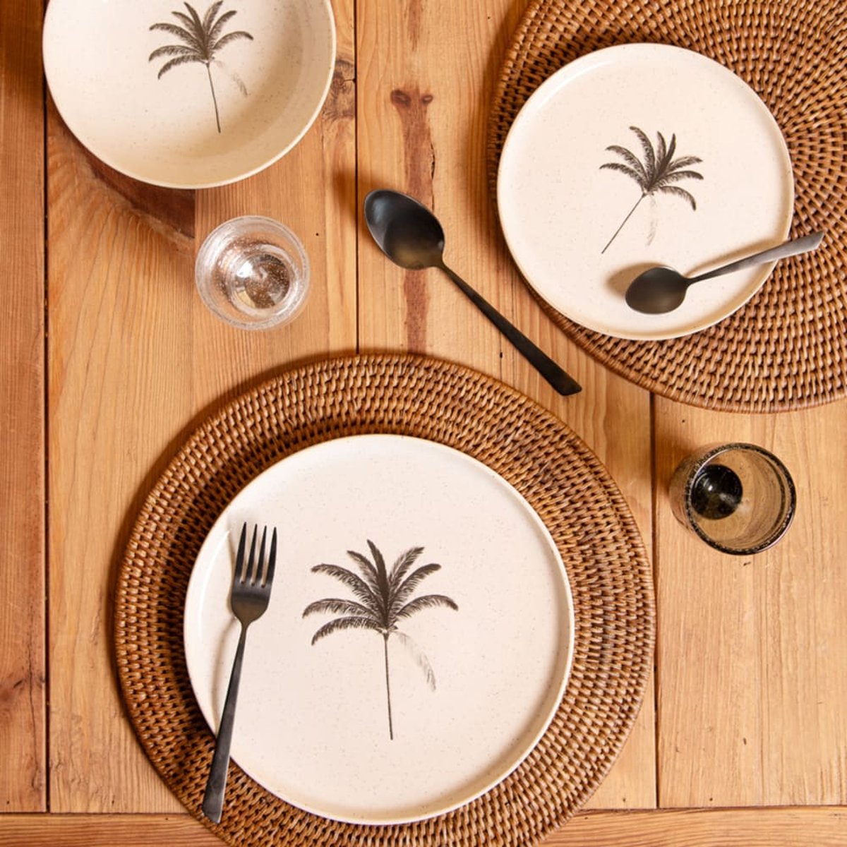 Assiette plate Palm 27 cm (lot de 6) blanc, TABLE PASSION